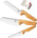 Unyqoos Set de couteaux pour enfants, 4 pièces, couteau de cuisine pour enfants à partir de 3 ans, acier inoxydable, lame arrondie, adapté aux enfants, couteau pour enfant (Argent)