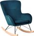 Beliani ELLAN Schommelstoel - Blauw Fluweel