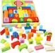 KinderSafe Educatief houten puzzel met sorteerblokken en constructiespeelgoed, 42 onderdelen