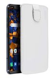 mumbi Echt leren hoesje compatibel met LG G8s ThinQ hoes lederen tas case wallet, wit