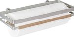 Keukenrolhouder - handdoekhouder voor wandmontage, van metaal, 31,5 x 4 x 13 cm, zilver
