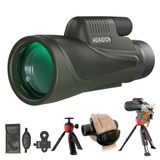 12x56 Adasion 12x56 HD Monocular Telescope with Smartphone Adapter, Upgraded Tripod, Hand Strap