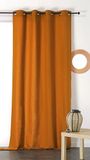 Linder Gordijn van natuurlijke materialen (katoen/linnen), kleur: oranjebruin, ogen, 135 x 260 cm