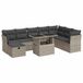 vidaXL 9-delige Loungeset met Kussens, Poly Rattan, Lichtgrijs