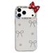 Coque hybride iPhone 18 Pro/17 Pro avec nœud en perle - Blanc perle