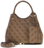 GUESS Lorella Logo Girlfriend Tote Latte Logo Lichtbruin Handtas Schoudertas