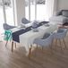 Bonamaison Tafelkleed, Anti-Mold, Sneldrogend, Waterdicht, 100% Polyester Tafellaken, Turkoois, wit, 140 x 200 Cm