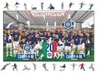 Puzzle en bois, 500 pièces, grand format, multicolore, motif football