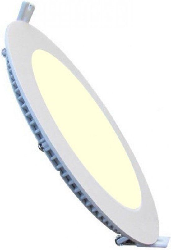 BES LED LED Downlight Slim - Inbouw Rond 15W - Warm Wit 2700K - Mat Wit Aluminium - Ø195mm