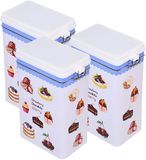 Excellent Houseware Keuken voorraadblik - 3x - snoep / koekjes / koffie - met beugelsluiting - 12 x 8 x 20 cm