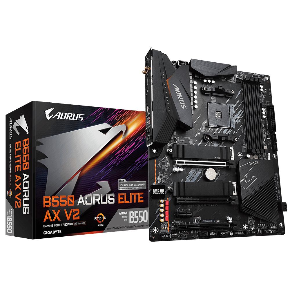 GIGABYTE B550 AORUS ELITE AX V2 - AMD B550 - Socket AM4 - ATX Motherboard