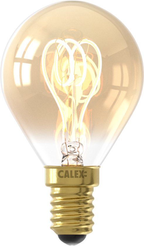Calex Spiraal Filament LED Lamp - E14 - P45 Goud - 4W - Dimbaar