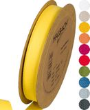 Halbach Seidenbänder Katoenen lint 20 mm x 20 m - 100% katoen geweven band - per meter - stoffen band voor decoraties knutselen en naaien - Kleur: geel