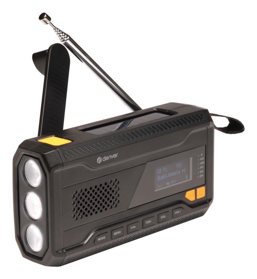 Denver SCD-2033 Draagbare DAB+ FM Radio - Zwart - Powerbank - Solar