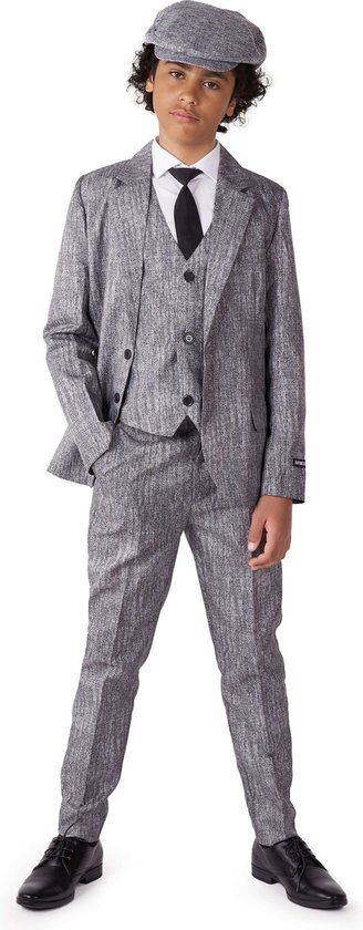 Suitmeister 20's Gangster Grey - Jongens Pak - Halloween - Maat: S