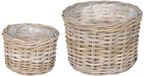 vidaXL - Plantenmand - GENDT - 2 st - Natuurlijk - grijs - Kubu - Rattan