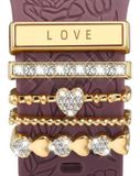 Wigento Deko-Ring LOVE, goudkleurig, metalen ring van 21 mm, accessoire voor horlogebanden