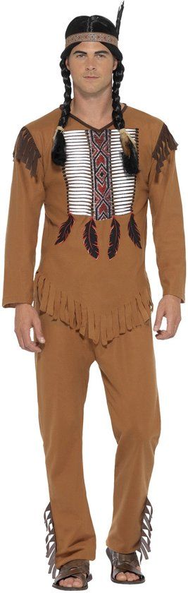 Generik Bruin indiaan kostuum voor mannen - Verkleedkleding
