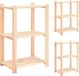 vidaXL Opbergrekken 3-laags 60x38x90 cm massief grenenhout 150 kg