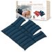 SISSEL® Linum Coussin chauffant anatomique avec remplissage de lin, chaleur humide et relaxation, coton, idéal pour les tensions musculaires et les troubles gastro-intestinaux, couleurs : bleu/fleur, dimensions : 38 x 36 cm