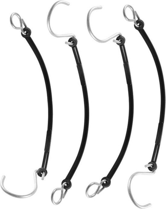 ProPlus Borgketting - PVC - 270 mm - Haak en Oog - 4 stuks - Zwart