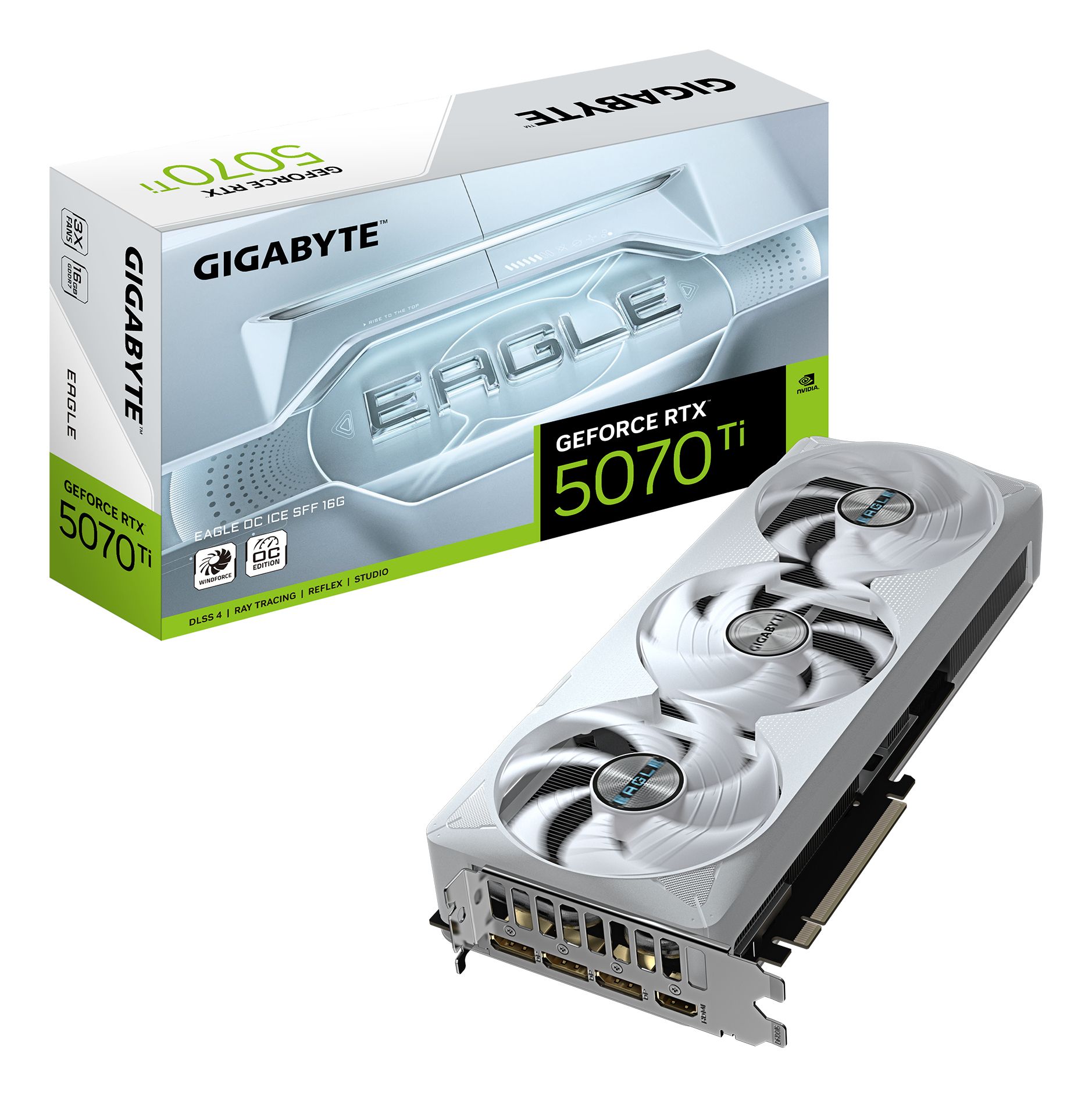 GIGABYTE GeForce RTX 5070 Ti EAGLE OC ICE SFF 16G GDDR7 Graphics Card