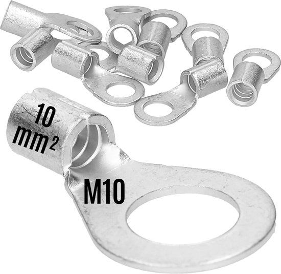 10 stuks Kalitec Q10-10 krimpkabelschoen 10 mm² M10 I ongeïsoleerd