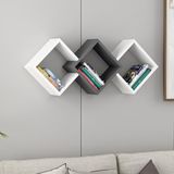 Stijlvolle wandplank, 102 cm x 42 cm x 20 cm, 100% melamine gecoat deeltjesbord, 18 mm dik, wit en antraciet, perfect voor moderne woondecoratie