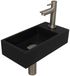 INK - Fonteinpack Quartz Rechts incl. Fonteinkraan - Design Sifon - Design Plug en Montageset - 360x180x90 Mm - Nikkel/Zwart