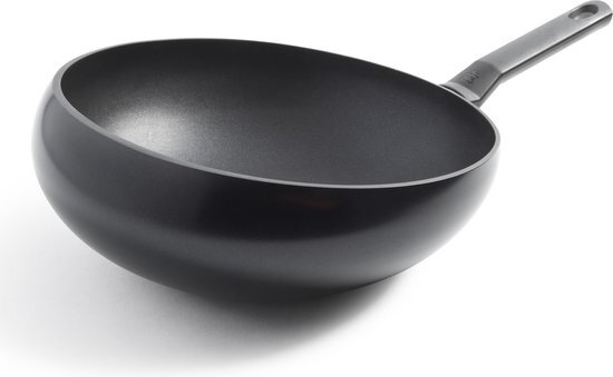 BK BK Wokarang Healthy Ceramic Non-Stick Induction Compatible 30cm High-Walled Wok with Stainless Steel Handle, Oven and Broiler Safe to 160C, Durable and Professional, Dishwasher Safe, PFAS Free, Black