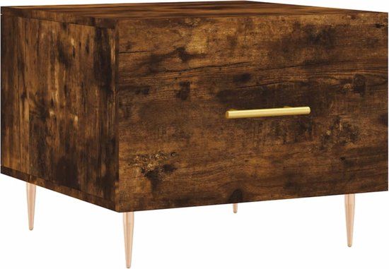 vidaXL Salontafel 50x50x40 cm bewerkt hout gerookt eikenkleurig