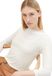 TOM TAILOR Blouse Basique Col Rond Pull Manches Longues Coton Blanc Manches Trois-Quarts Coupe Droite Femmes