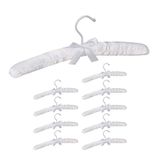 Relaxdays kleerhangers satijn, 10 stuks, zacht, 360° draaibaar, 38 cm breed, wit