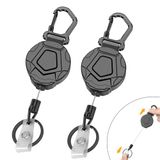 SURFOU Uitrekbare Sleutelhanger Stalen Kabel Karabijnhaak Sterk, 2 stuks Sleutellint Ingetrokken Sleutellint met Trekkoord, Sleutelhanger Uitrekbaar Jojo Sterk Retractable Keychain Lang voor Kinderen.