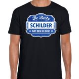 Bellatio Decorations Cadeau t-shirt voor de beste schilder voor heren - zwart met blauw - schilders - kado shirt / kleding - vaderdag / collega XXL