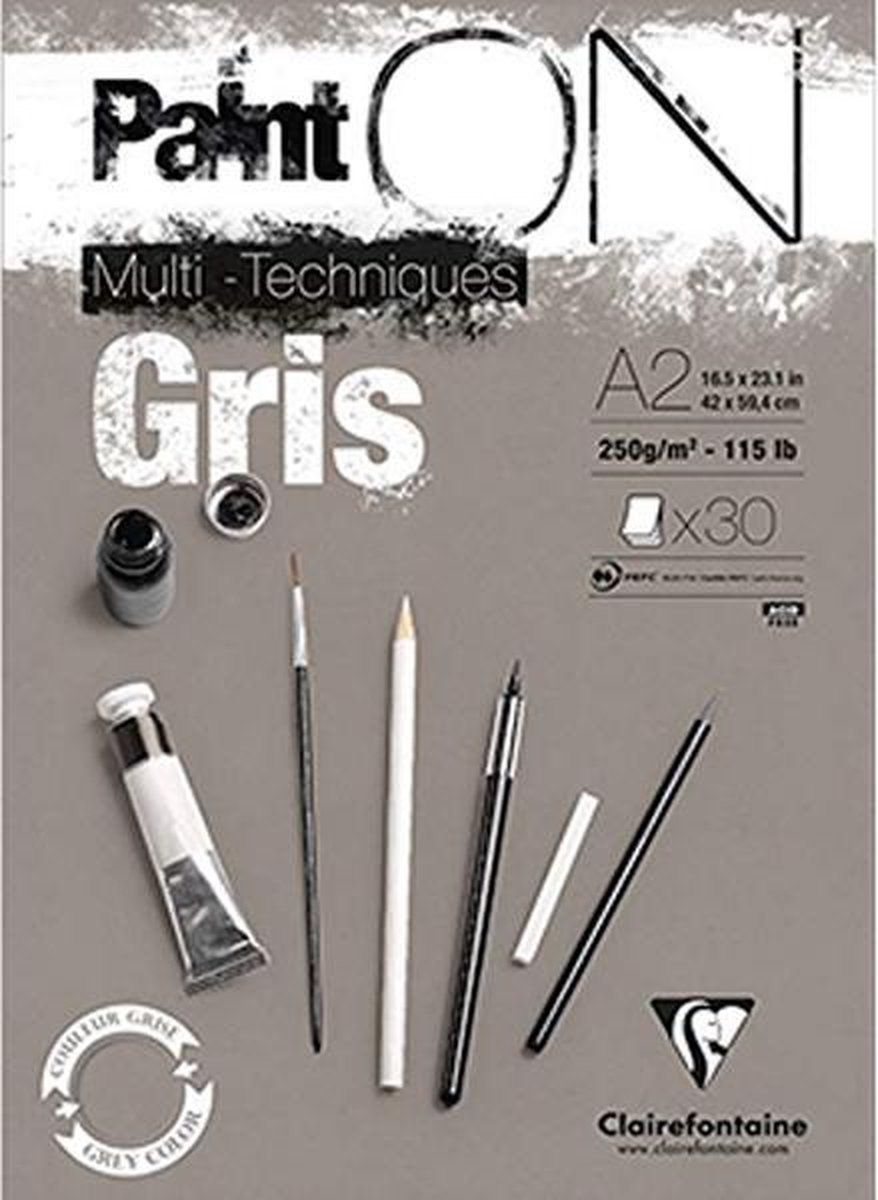 Clairefontaine Paint-ON A2 SchilderBlok - Grijs