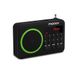 Metronic 477202 Compacte FM draagbare radio met USB-poort + micro-SD-kaartlezer, zwart en groen
