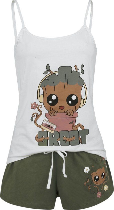 Guardians of the Galaxy Pyjama wit-groen Katoen - Vrouwen - XL