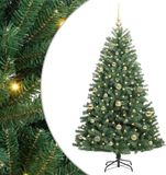 vidaXL Kunstmatige Hinged Kerstboom Groen 150 cm PVC en Metaal