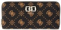 GUESS Emelie Logo SLG Zip Around Wallet Espresso Logo donkerbruin