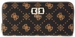 GUESS Emelie Logo SLG Zip Around Wallet Espresso Logo donkerbruin
