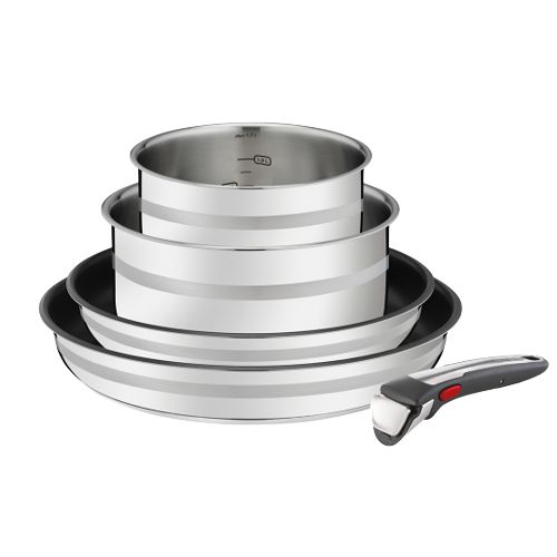 Jamie Oliver by Tefal Tefal L97696 Jamie Oliver Ingenio G6 5-delige pannenset | Ovenbestendig | Inductie | Roestvrij staal/zwart