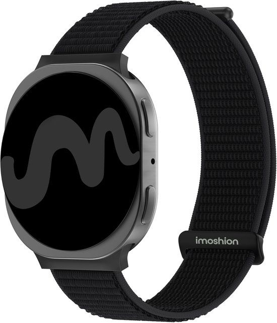imoshion Nylon bandje - Geschikt voor Samsung Galaxy Watch 9 (40/44mm) / Watch 8 (40/44mm) / Classic (46mm) - Zwart