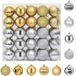 vidaXL Kerstballenset - 50 st - Zilver- en goudkleurig - 8 cm - Polystyreen