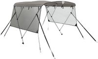 vidaXL Biminitop 3 bogen met mesh zijwanden 183x(185-198)x137 cm antracietgrijs Polyester