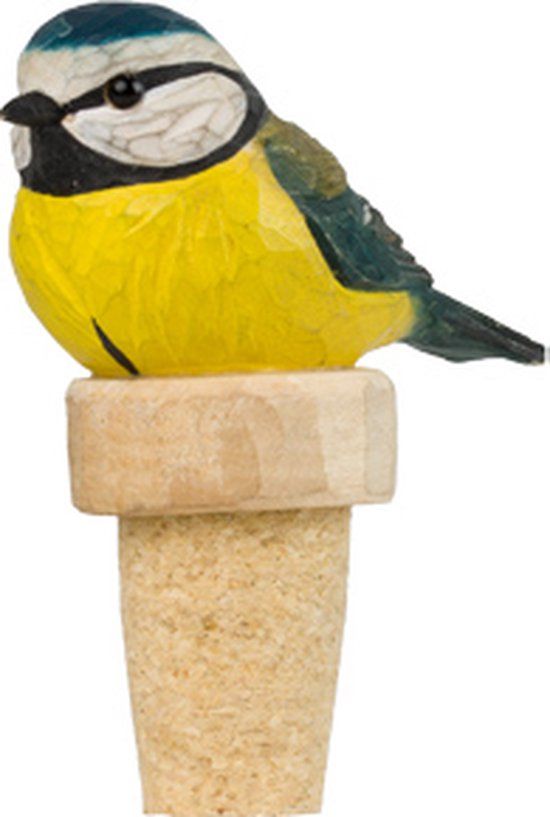 Wildlife Garden - Flessenstop houten Pimpelmees - blauw