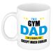 Bellatio Decorations Gym dad cadeau beker / mok - wit - fitness / sport kado - papa / verjaardag / Vaderdag