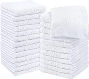 Utopia Towels - 24 stuks zeepdoeken, 30 x 30 cm, met ophanglussen, absorberende washandjes voor het afvegen en reinigen van het gezicht (wit)
