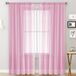 Merkloos Roze Transparante Gordijnen - 213 cm - Set van 2