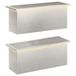 VidaXL Plantenbak met led 2 st zilver 30 x 80 x 30 cm roestvrij staal
